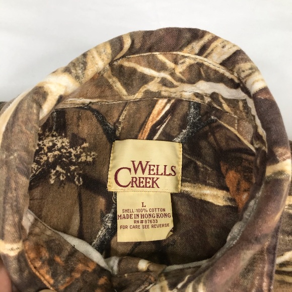 Wells Creek Adult Camo Flannel Shirt Mens Large - Picture 7 of 13